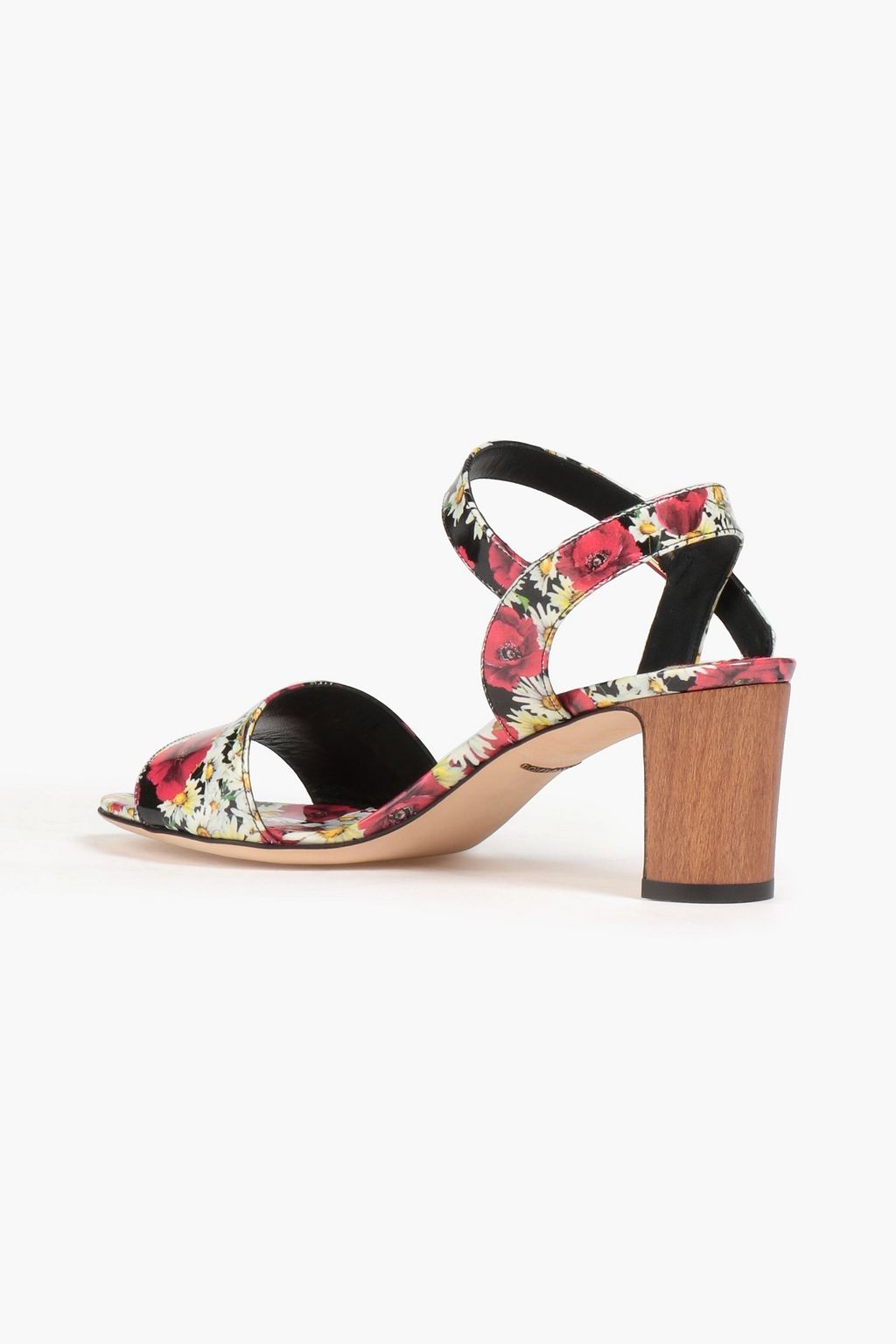 DOLCE & GABBANA Sandalen aus Lackleder mit floralem Print