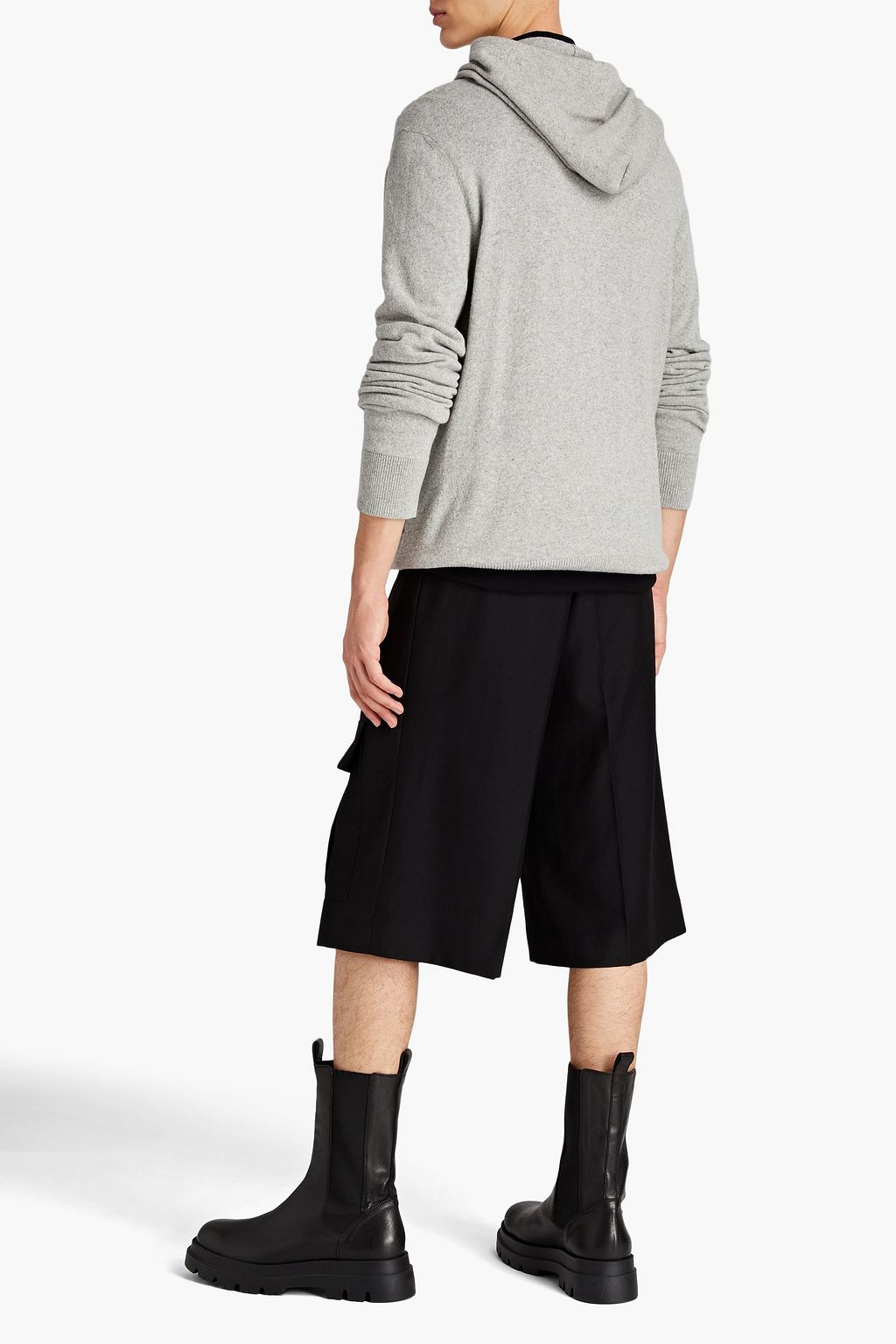 BALMAIN Appliquéd mélange cashmere and wool-blend cardigan