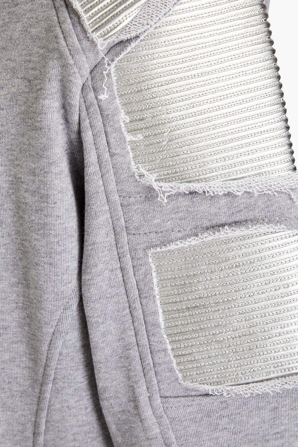 BALMAIN Sweatshirt aus Baumwollfrottee mit Einsätzen aus geripptem Jersey