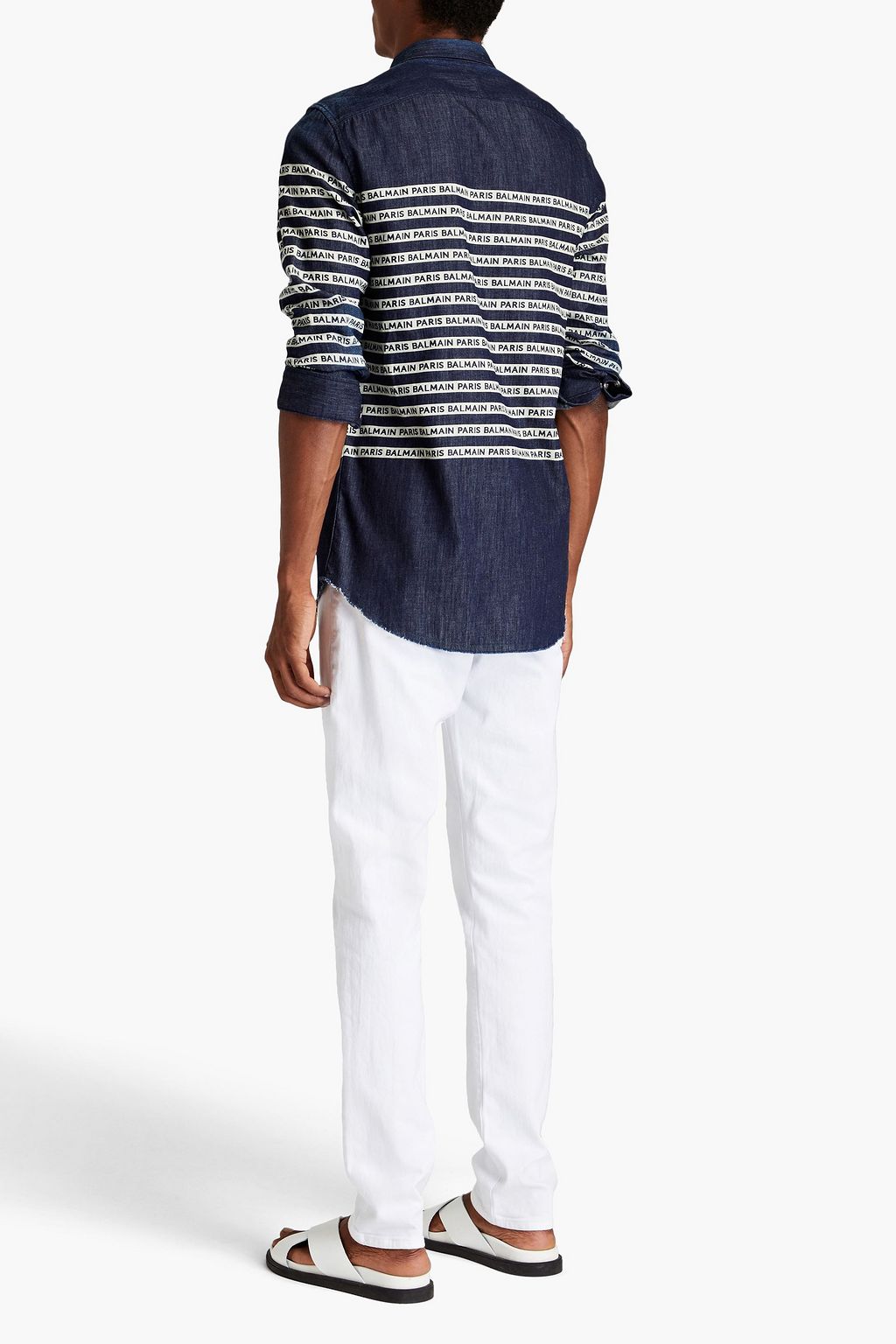BALMAIN Printed denim shirt