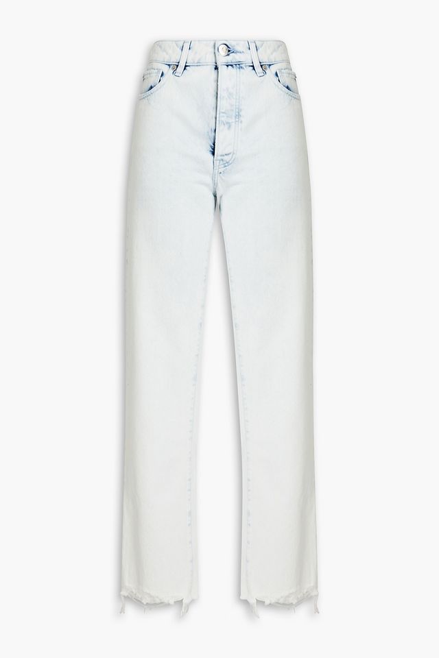 Sabina bleached high-rise straight-leg jeans
