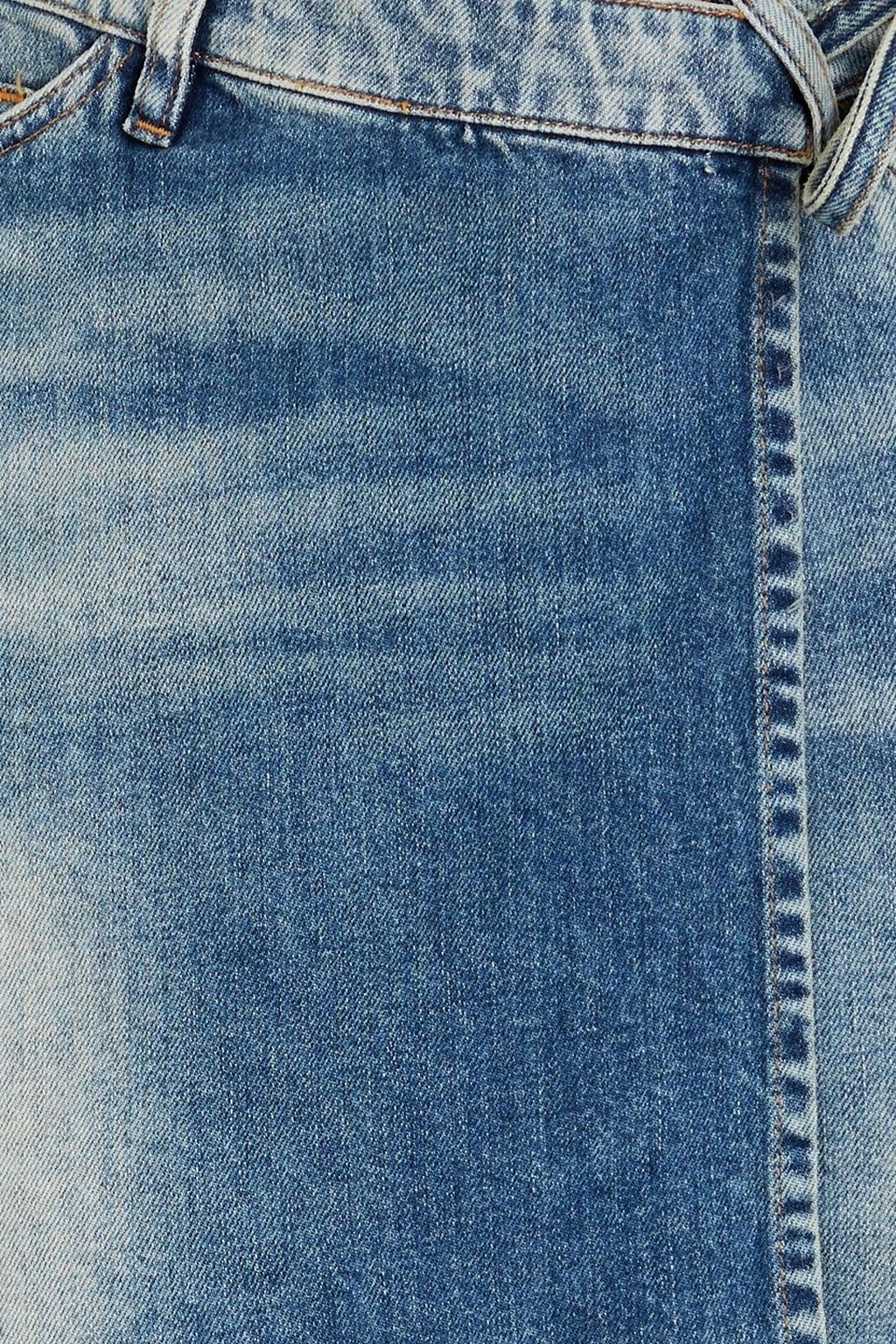 3X1 Skirt-effect faded denim shorts