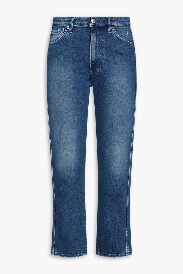 Emma distressed high-rise kick-flare jeans
