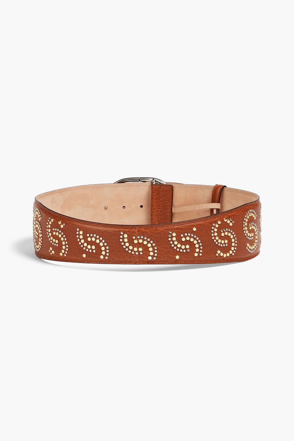 ROBERTO CAVALLI Studded pebbled-leather belt