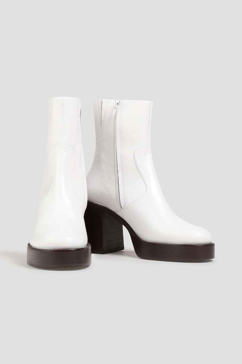 SIMON MILLER LEATHER PLATFORM ANKLE BOOTS