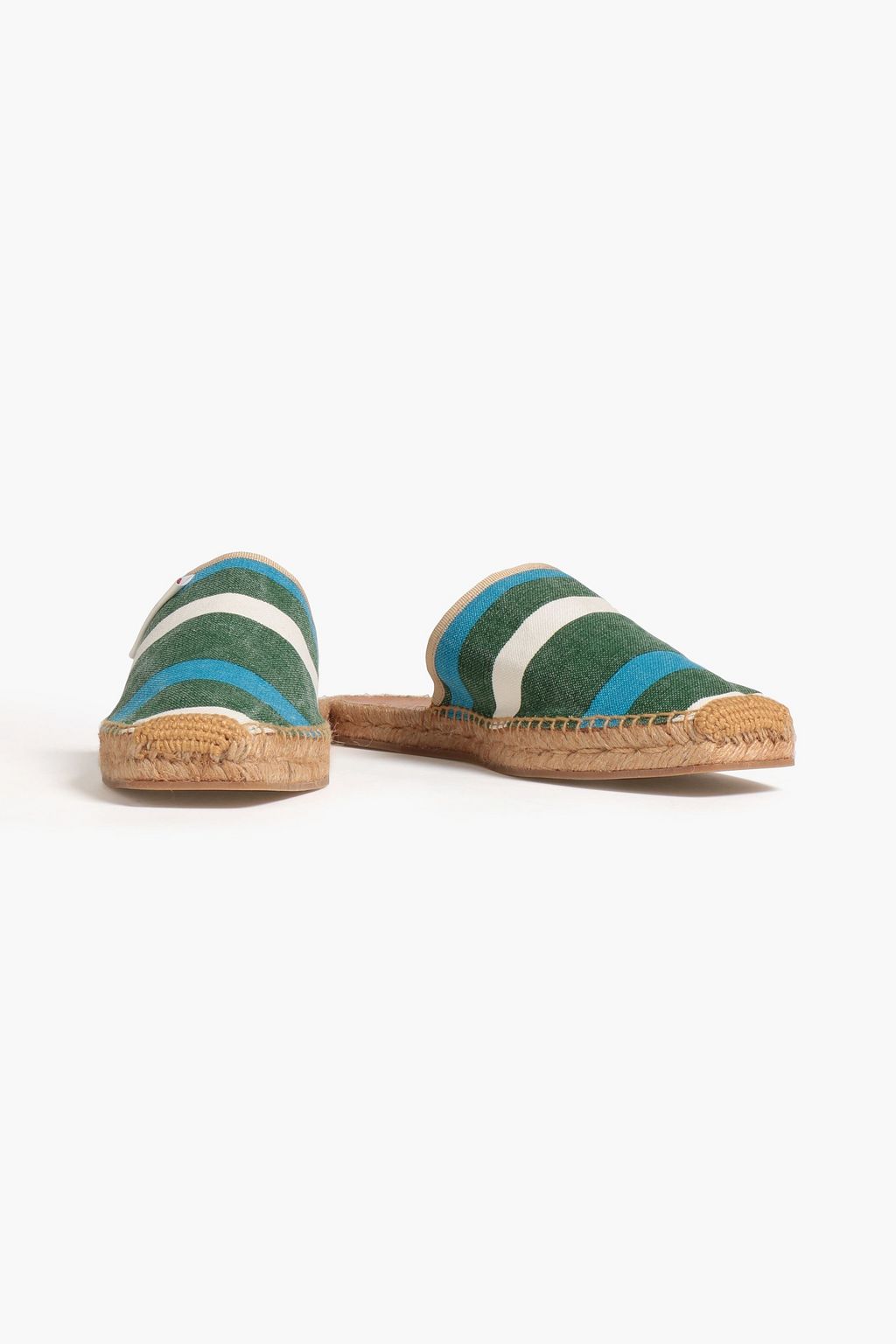 MARNI Striped canvas espadrille mules
