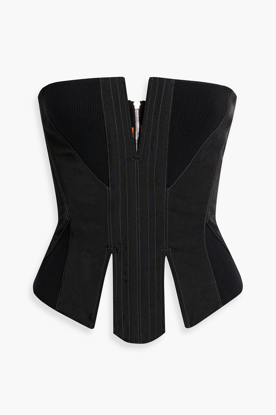 Dion Lee Nylon Twill Corset Top W/ Rib Inserts In Black