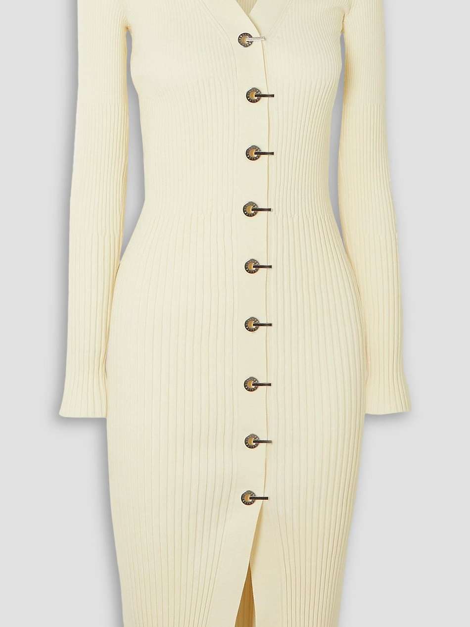 gradient ribbed cotton-blend midi dress