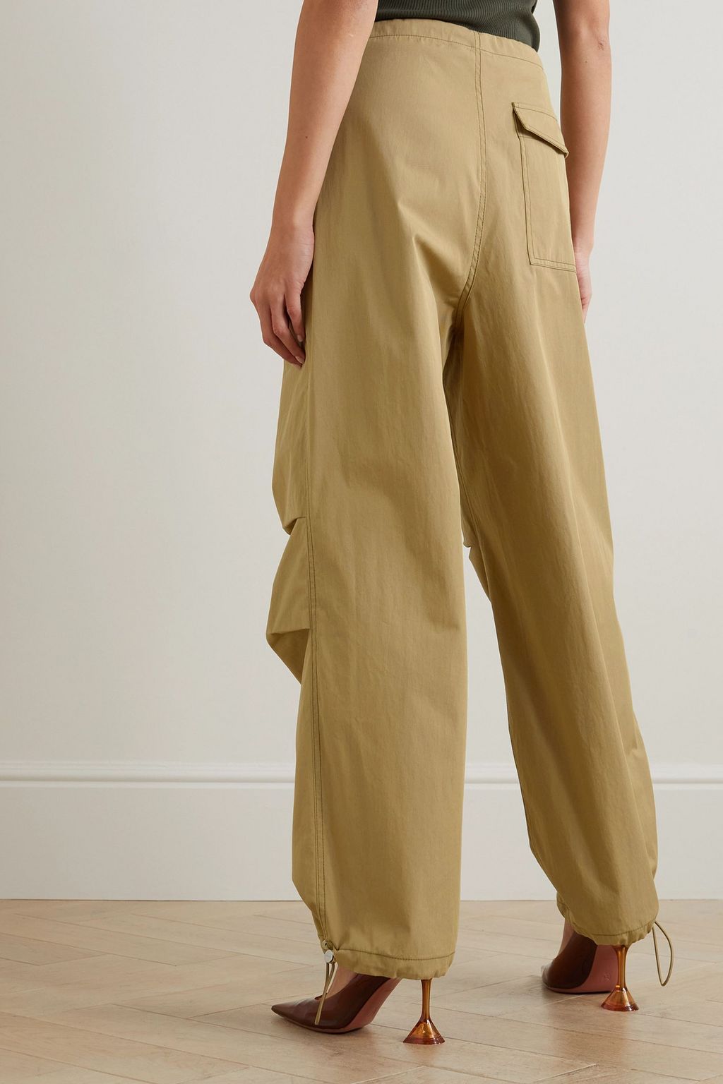 DION LEE بنطال كارغو Toggle Parachute بأرجل مستقيمة من مزيج قطن تويل