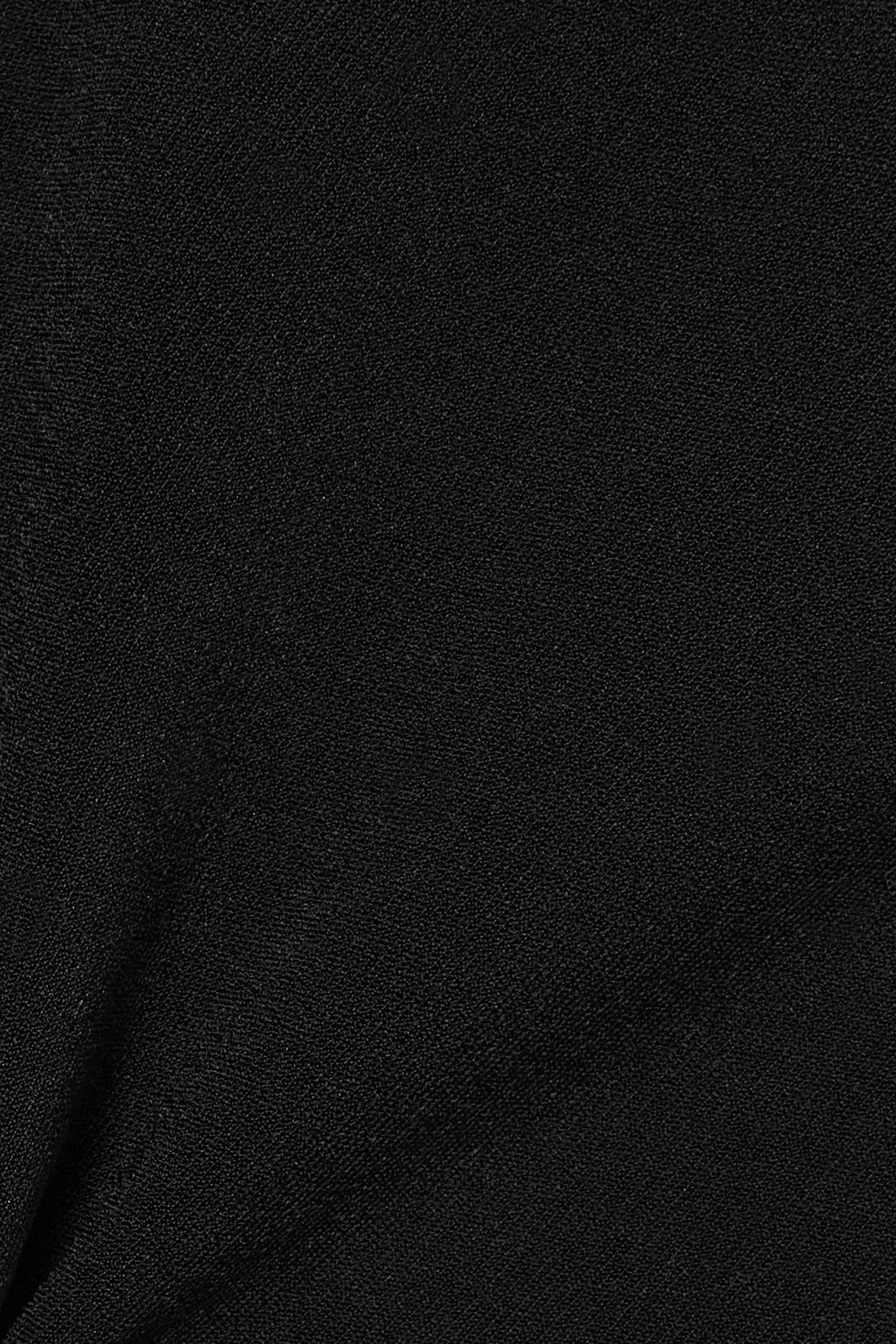 DION LEE فستان متوسط الطول بطبقات وفتحات متقاطعة من الكريب المطاط ونسيج محبوك مضلّع