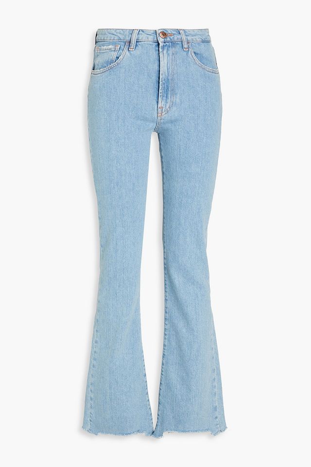 Farrah distressed high-rise bootcut jeans