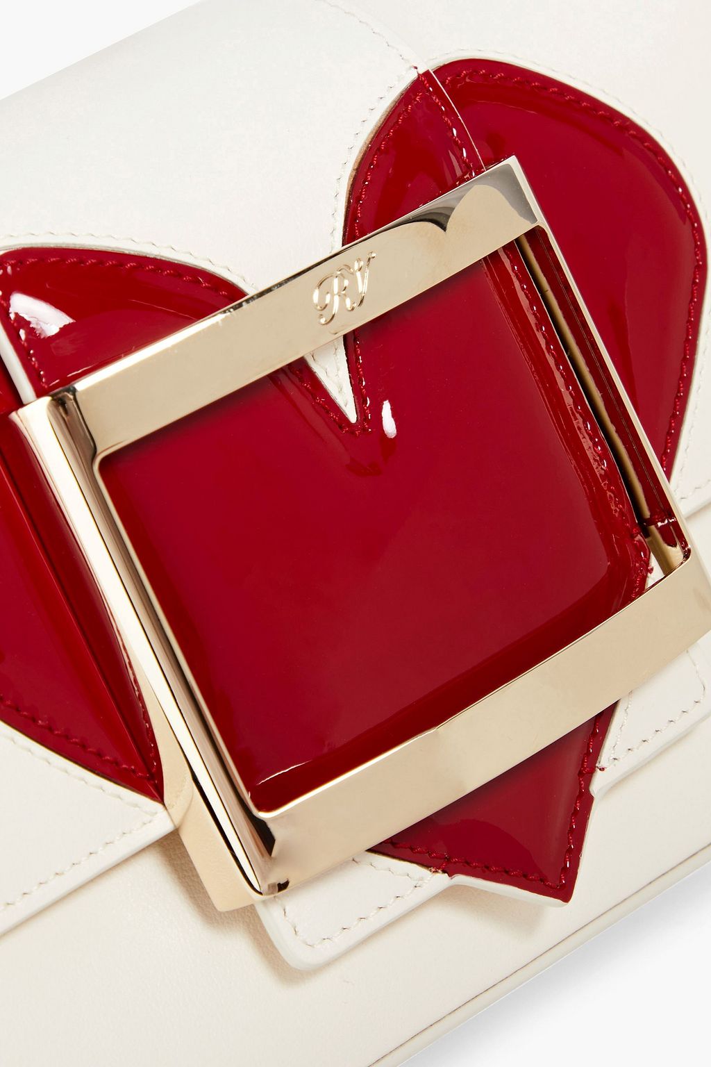 ROGER VIVIER Two-tone smooth and patent-leather shoulder bag