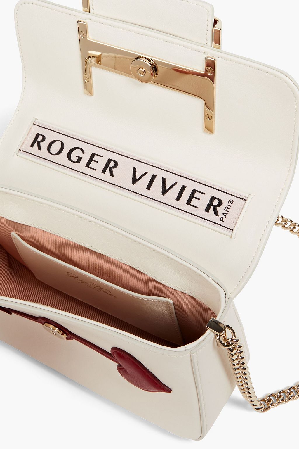 ROGER VIVIER Two-tone smooth and patent-leather shoulder bag