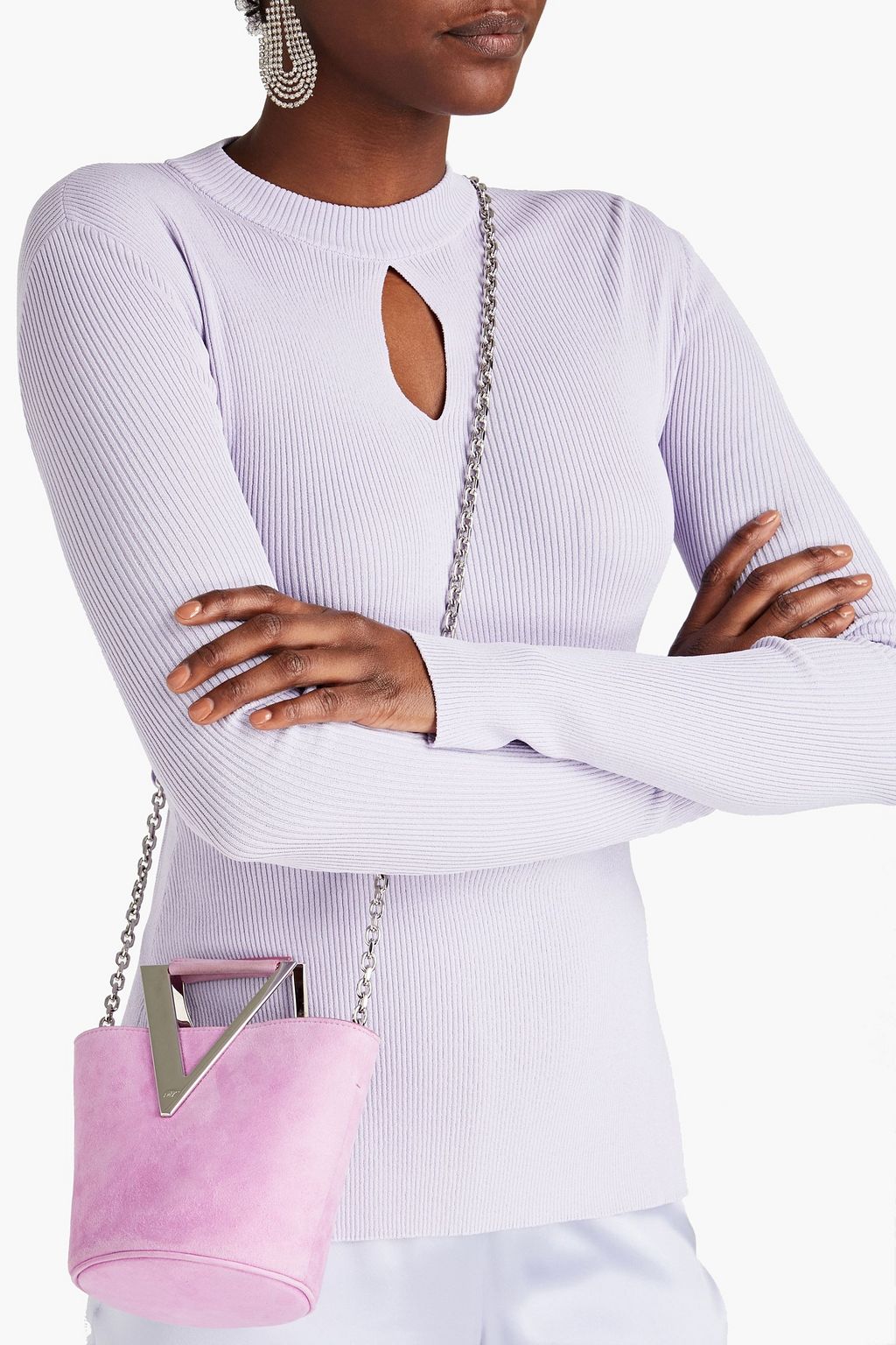 ROGER VIVIER RV suede bucket bag