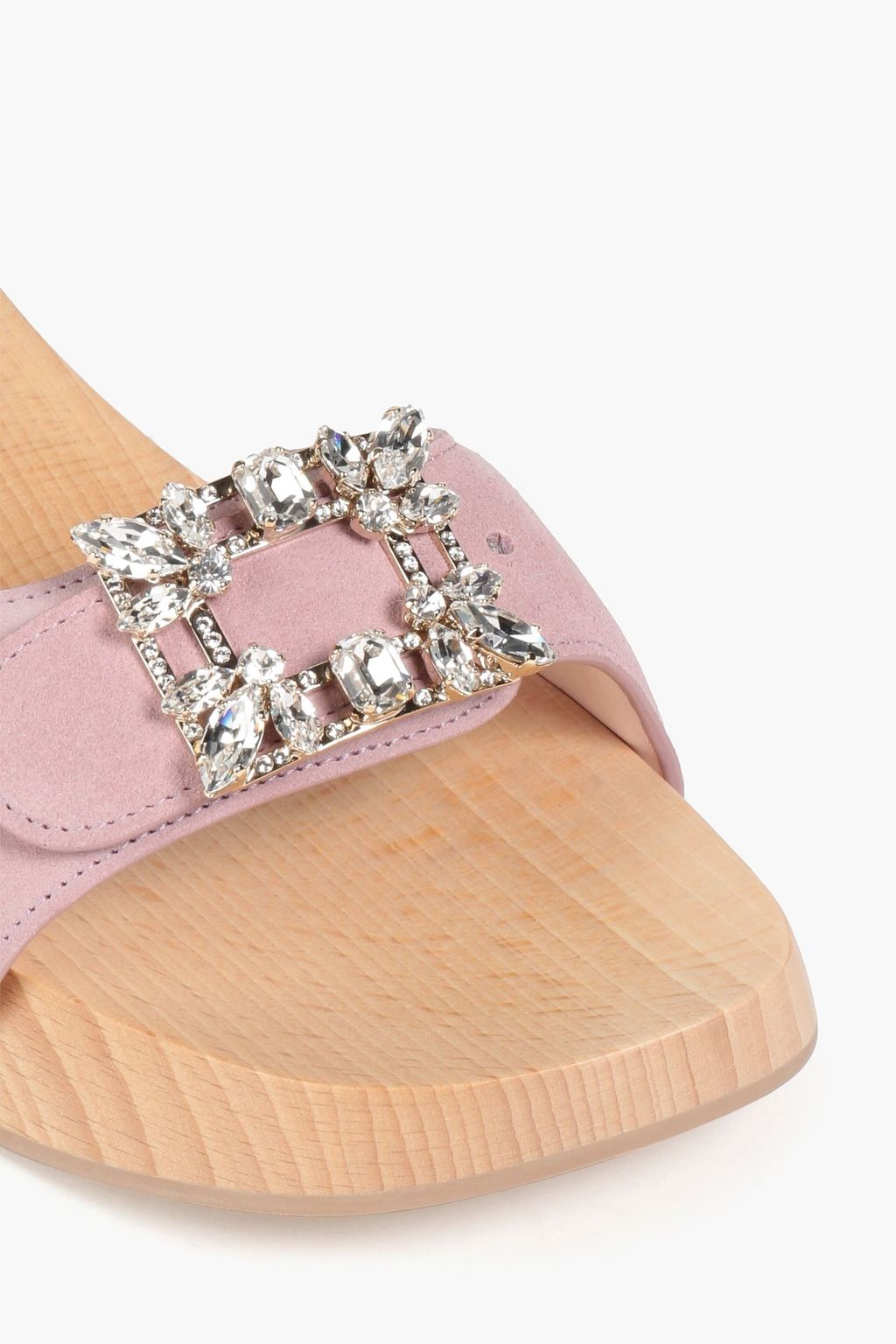 ROGER VIVIER Viv crystal-embellished suede mules