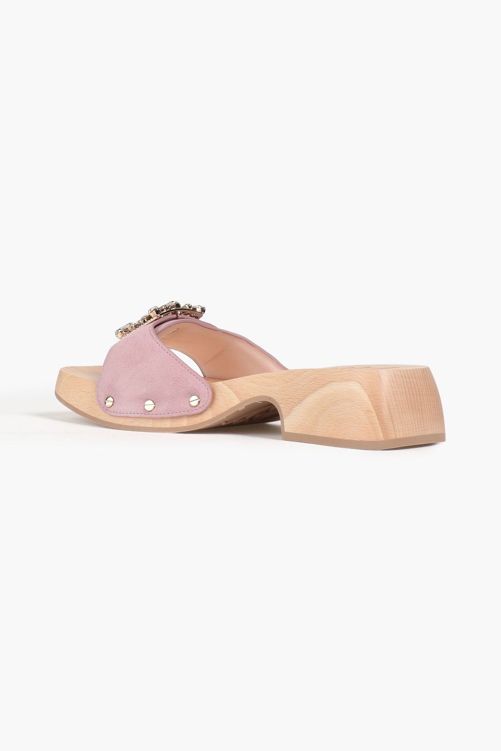 ROGER VIVIER Viv crystal-embellished suede mules