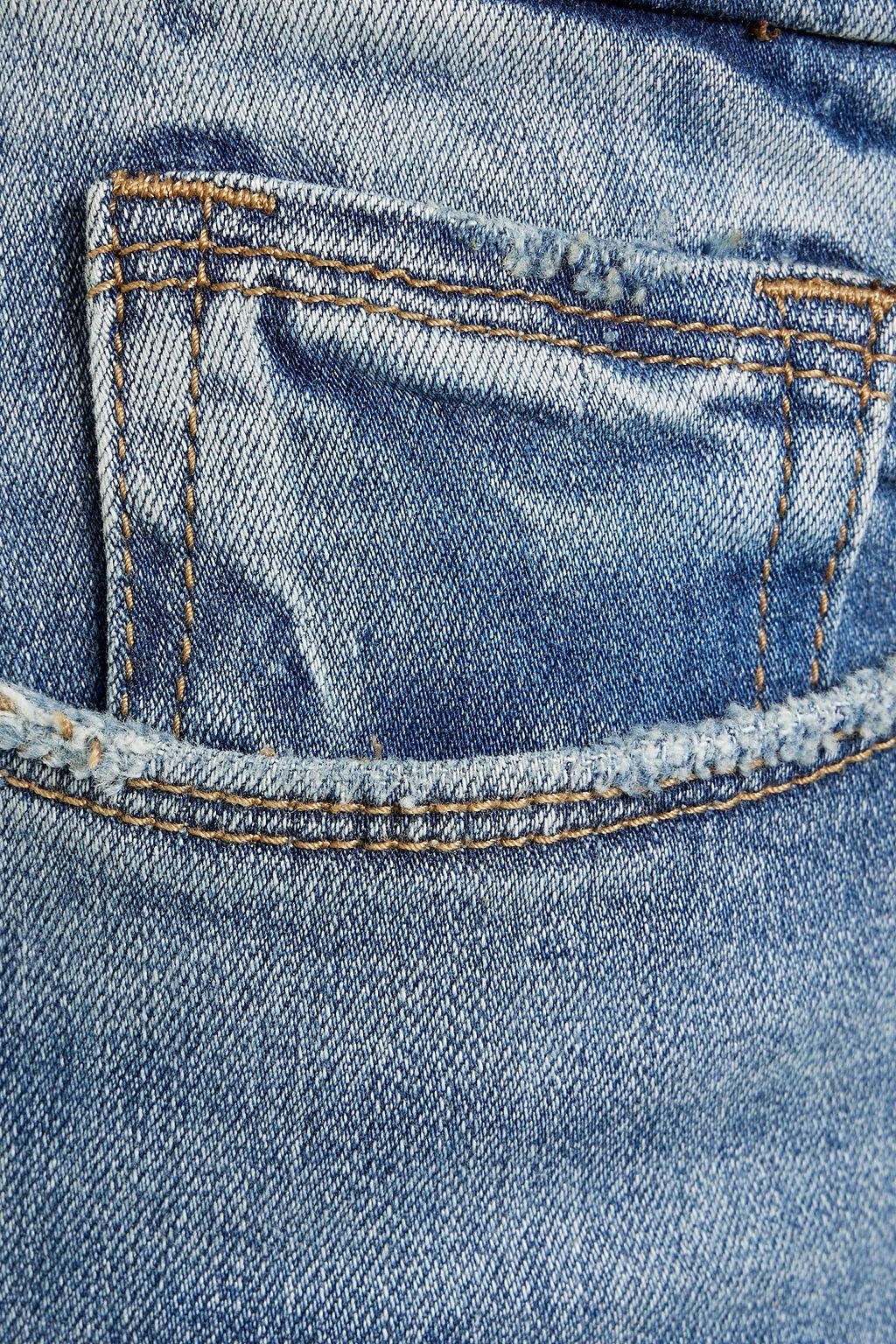 GOOD AMERICAN Good Legs hoch sitzende Cropped Skinny Jeans in Distressed-Optik