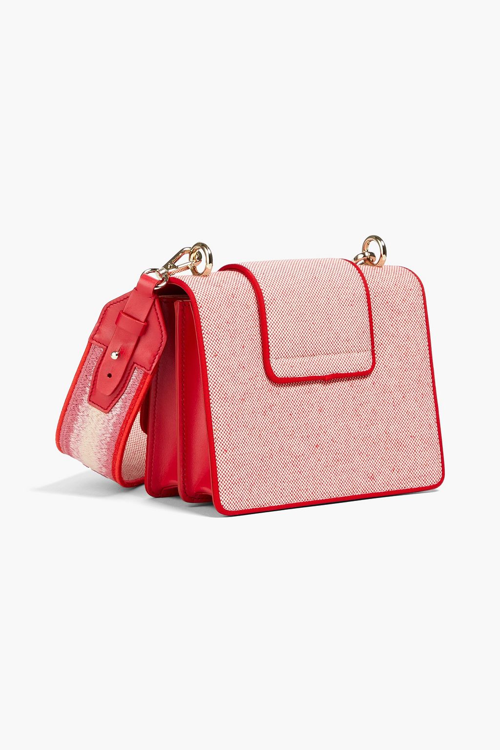ROGER VIVIER Verzierte Schultertasche aus Jacquard mit Lederbesatz