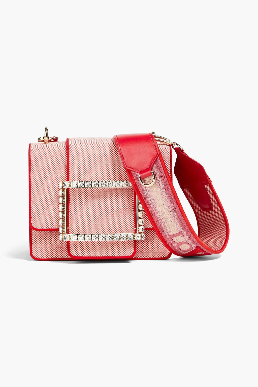 theoutnet.com | Shoulder bag in cotton blend jacquard with leather trim