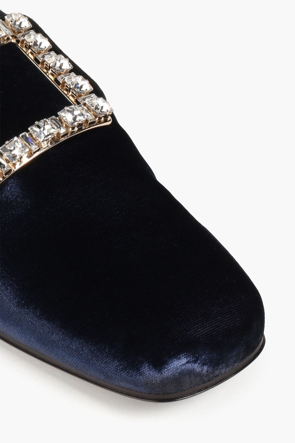 ROGER VIVIER ベルベット ローファー クリスタル付き