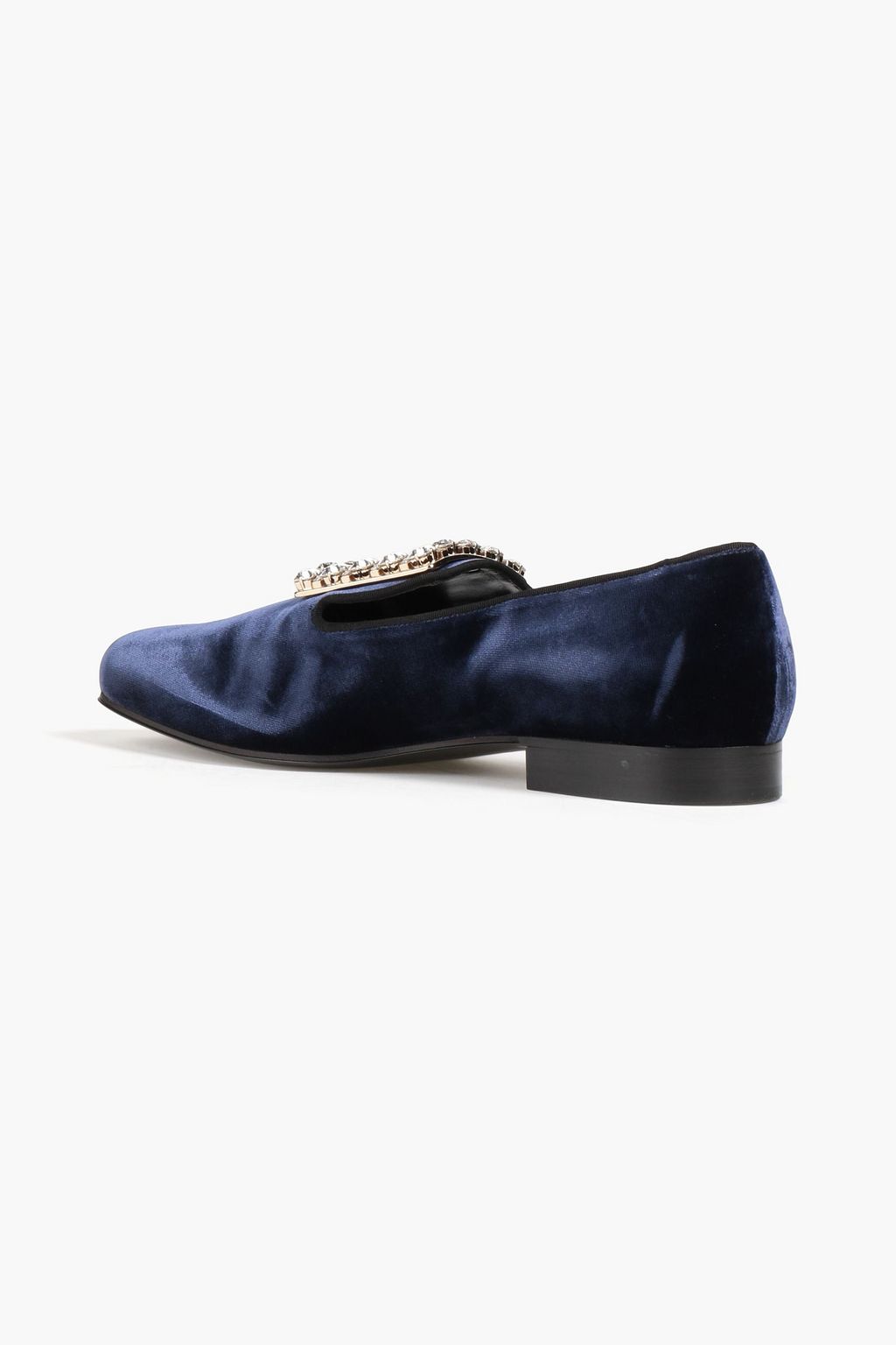 ROGER VIVIER ベルベット ローファー クリスタル付き