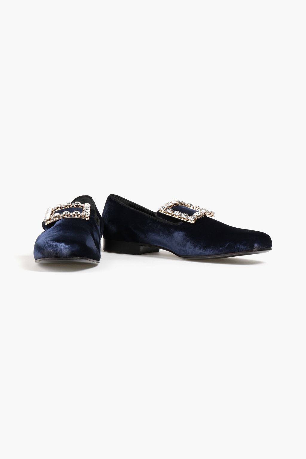 ROGER VIVIER ベルベット ローファー クリスタル付き