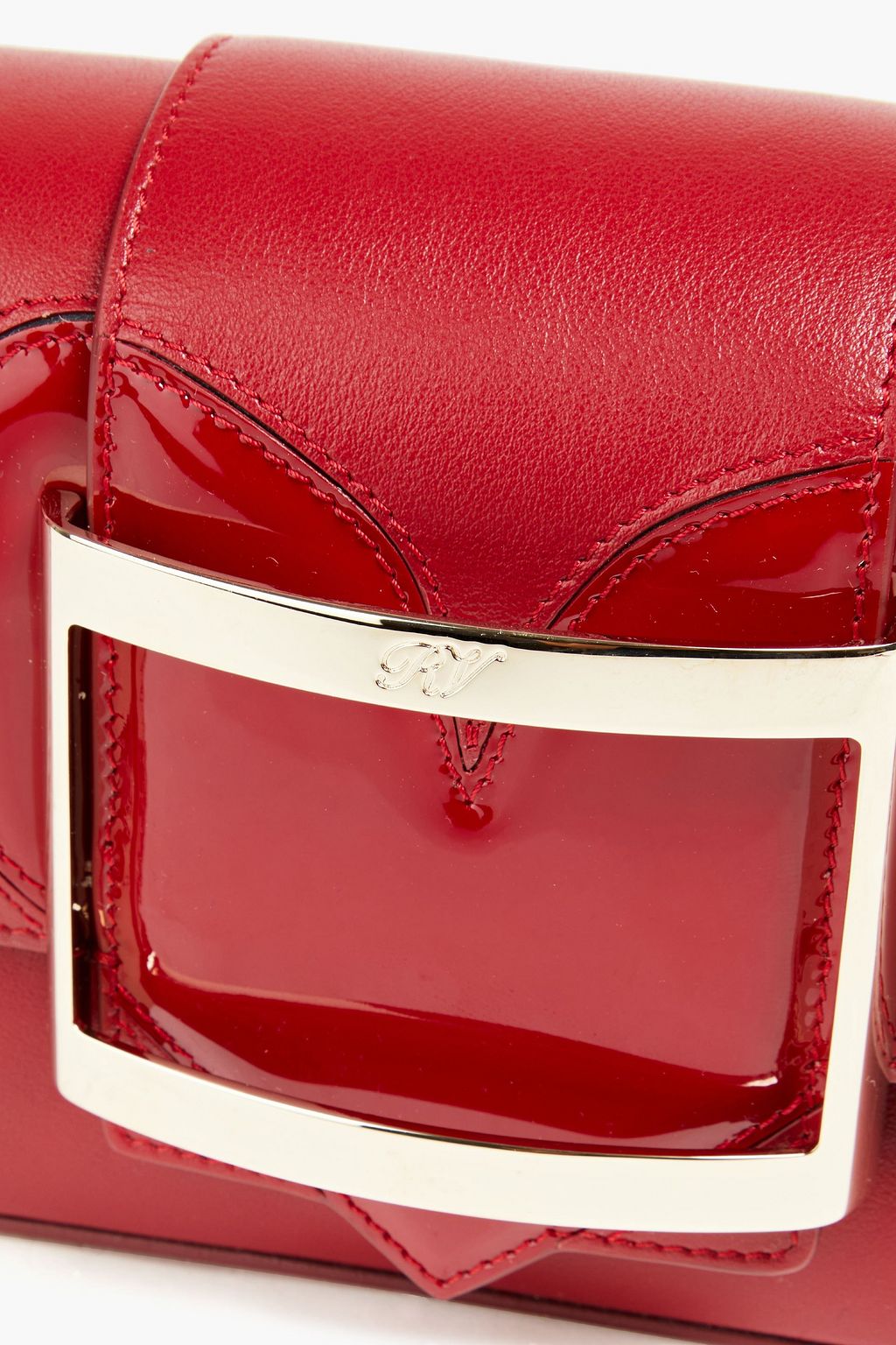 ROGER VIVIER Two-tone smooth and patent-leather shoulder bag