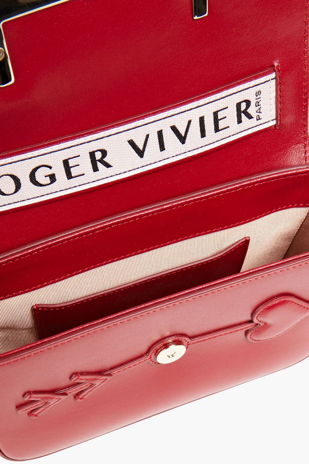ROGER VIVIER Two-tone smooth and patent-leather shoulder bag