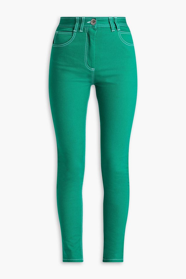 Embroidered high-rise skinny jeans