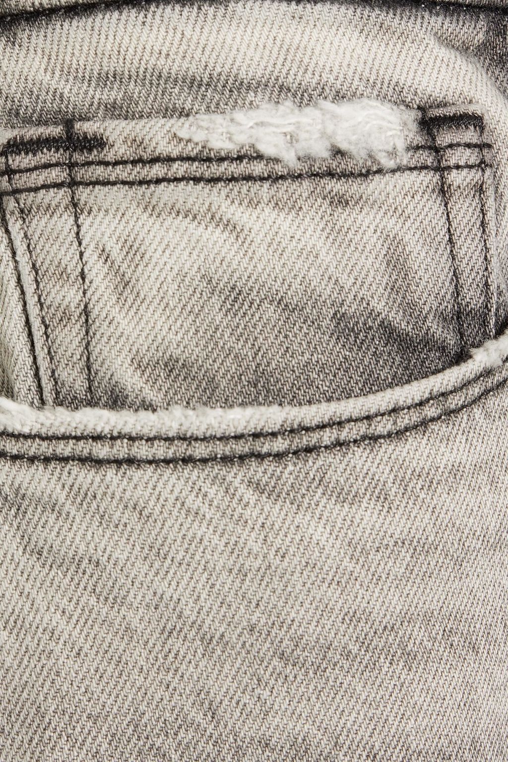 GOOD AMERICAN Distressed high-rise straight-leg jeans