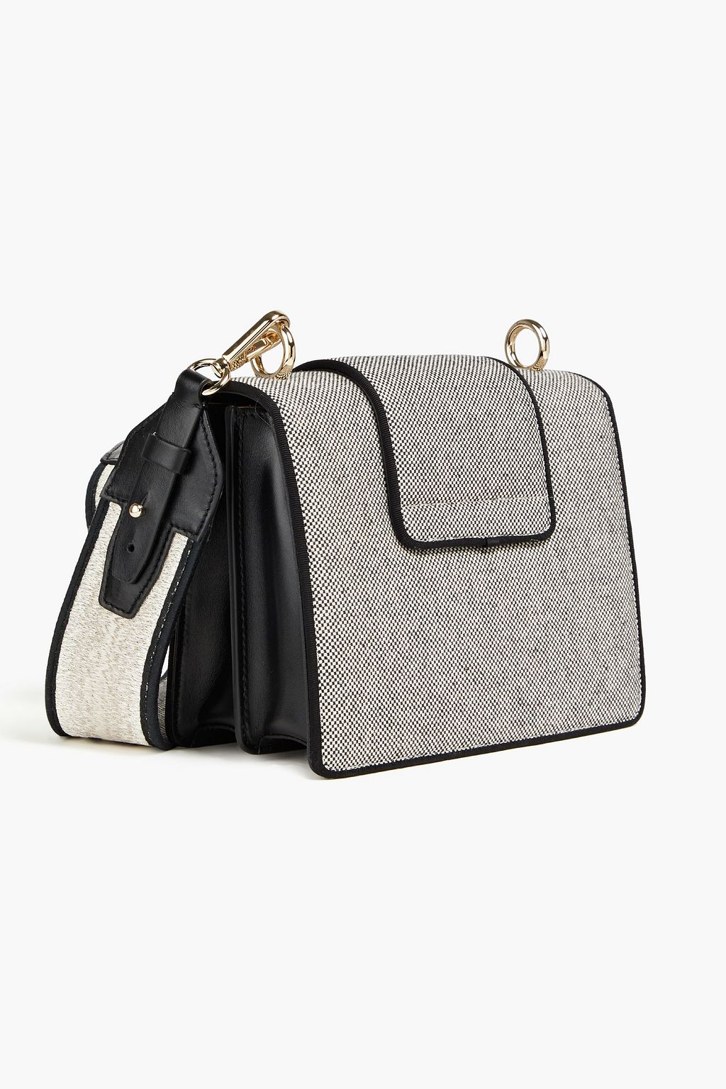 ROGER VIVIER Leather-trimmed embellished  jacquard cross-body bag
