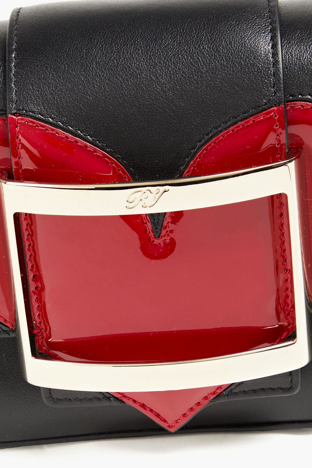 ROGER VIVIER Two-tone smooth and patent-leather shoulder bag