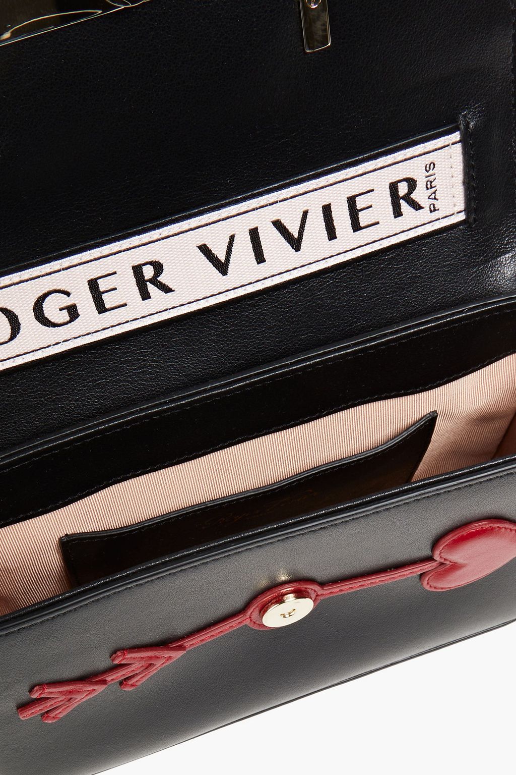 ROGER VIVIER Two-tone smooth and patent-leather shoulder bag