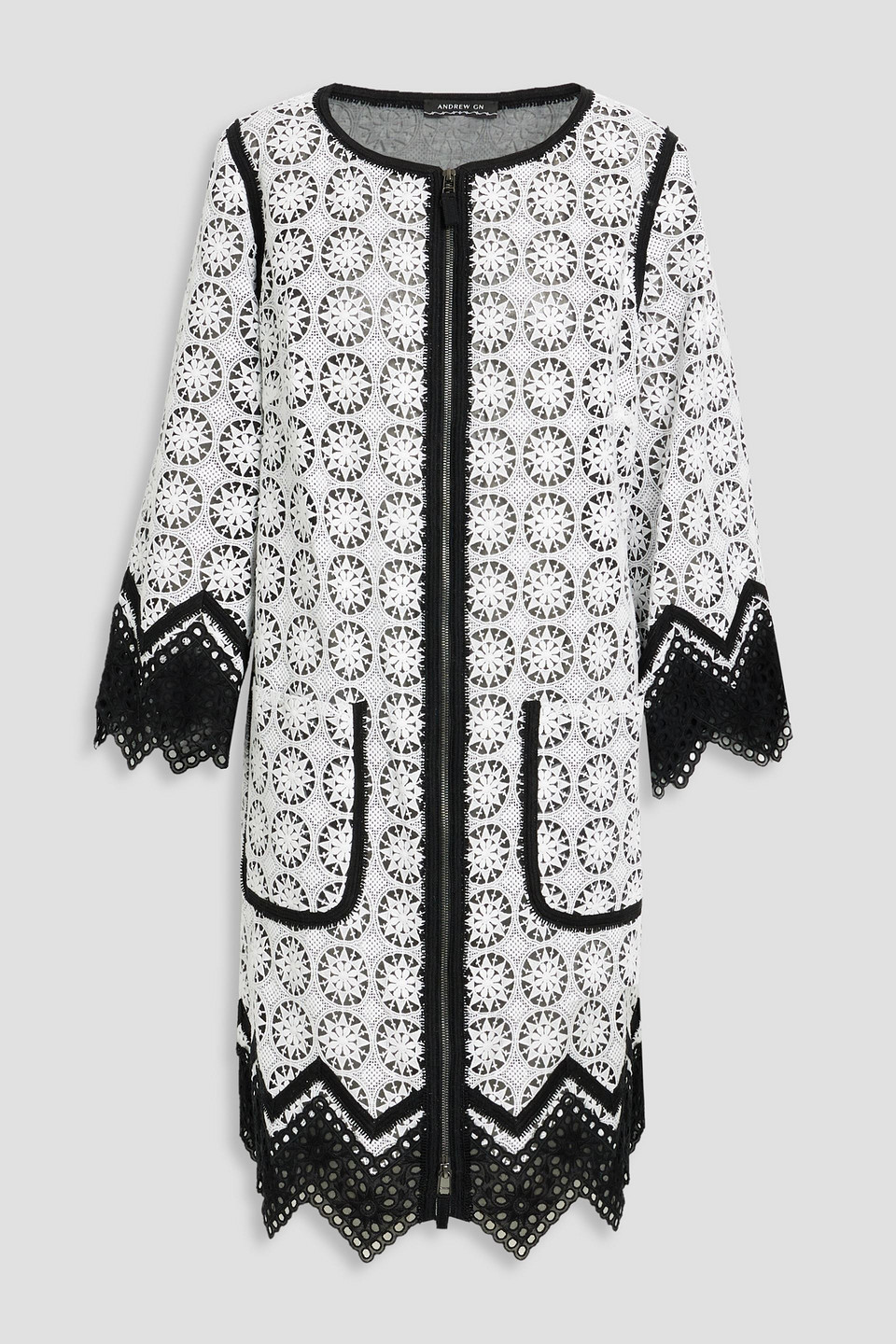 Andrew Gn Cotton Guipure Lace Jacket In White
