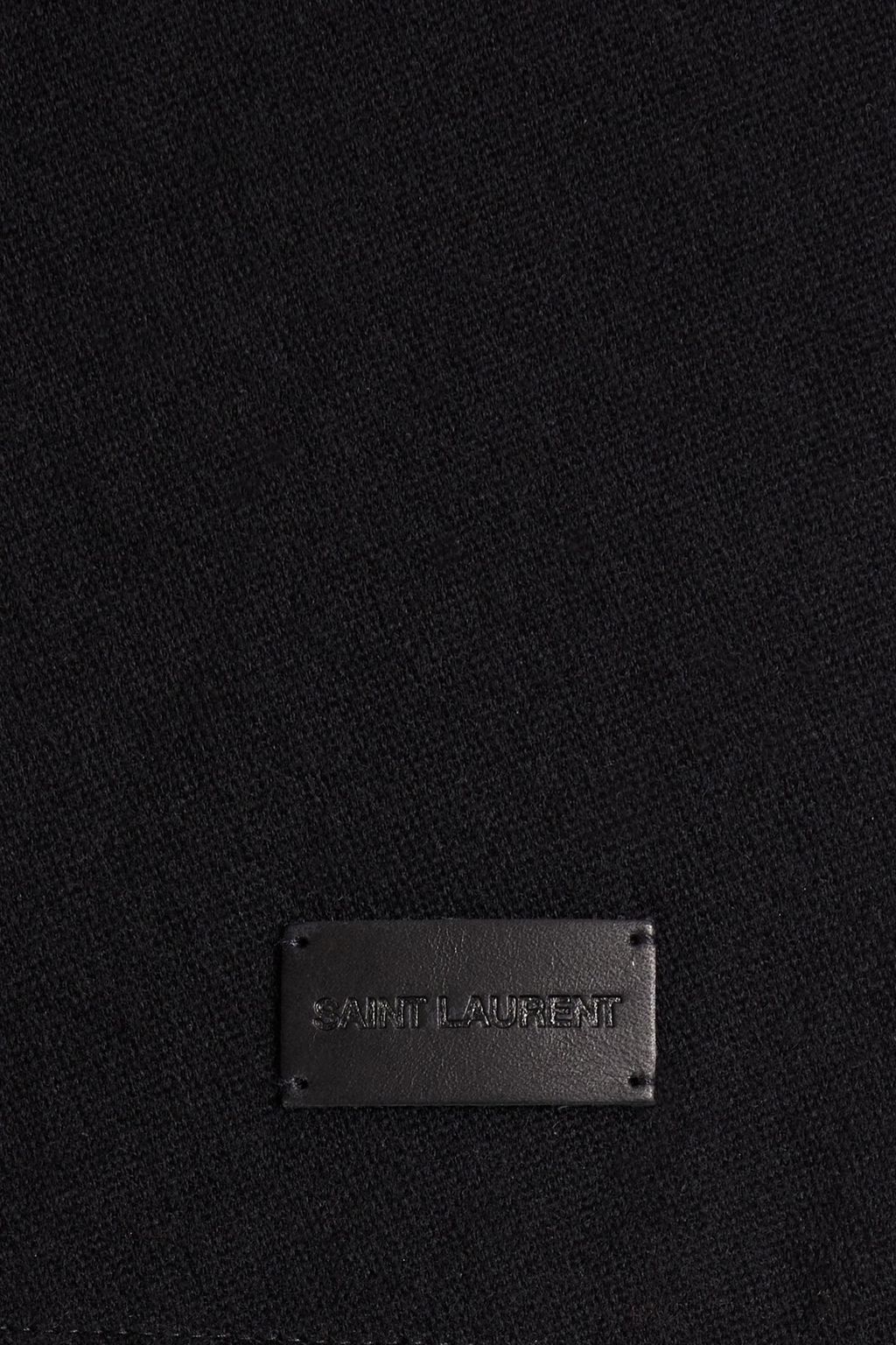 SAINT LAURENT Fringed striped wool scarf