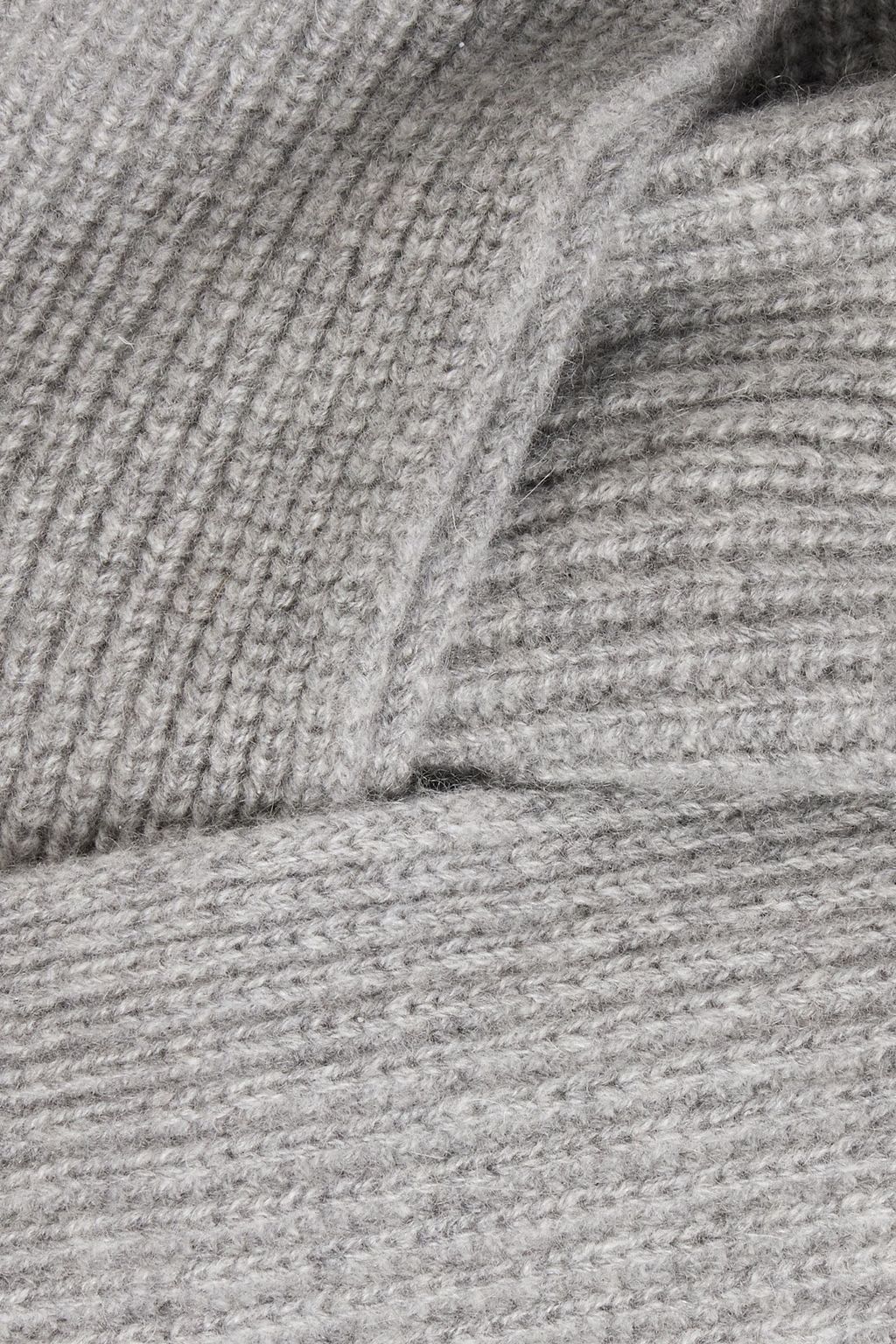 JETSET Embroidered mélange ribbed cashmere scarf
