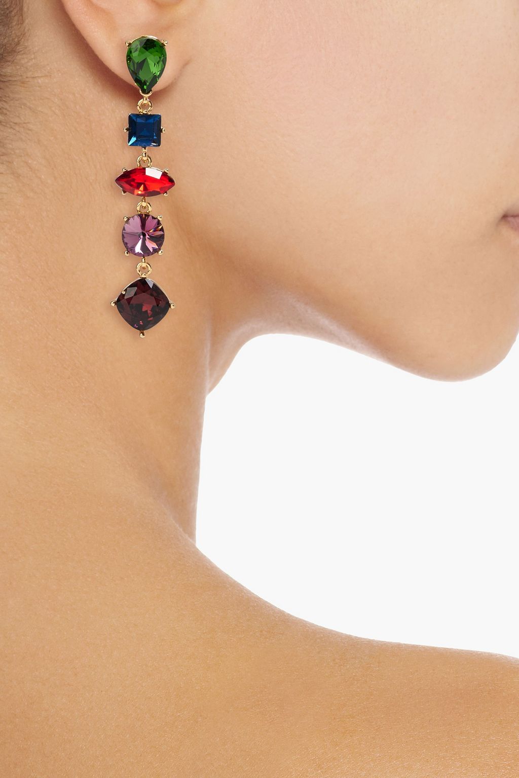 JAY LANE Goldtone crystal clip earrings THE