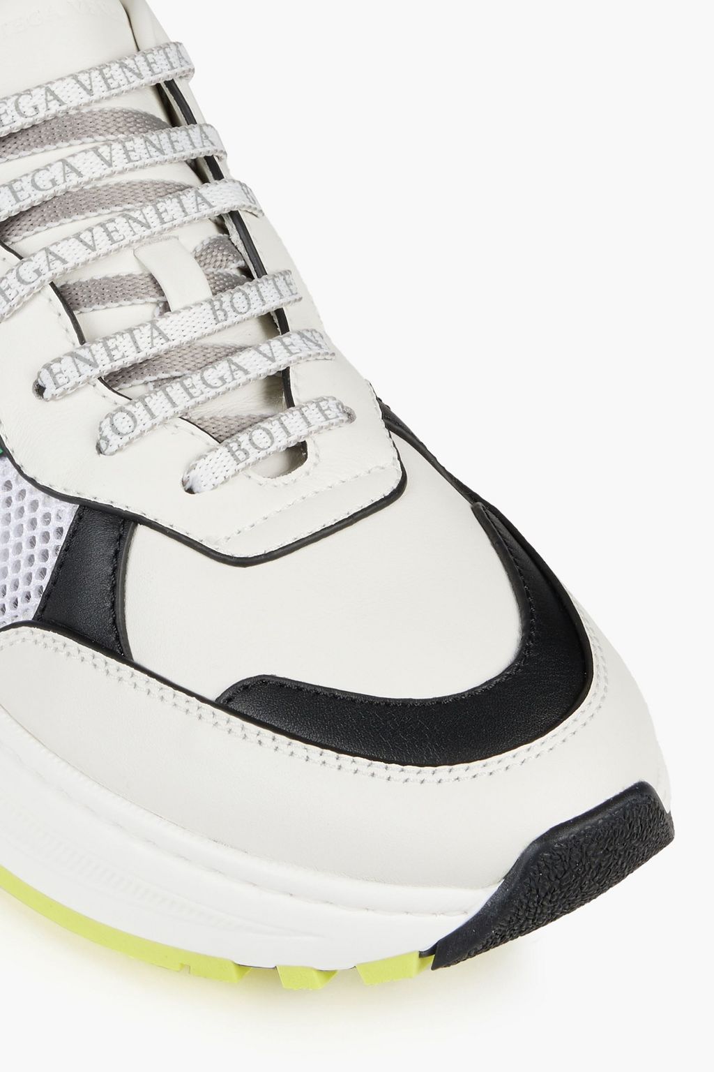 BOTTEGA VENETA Mesh and leather sneakers