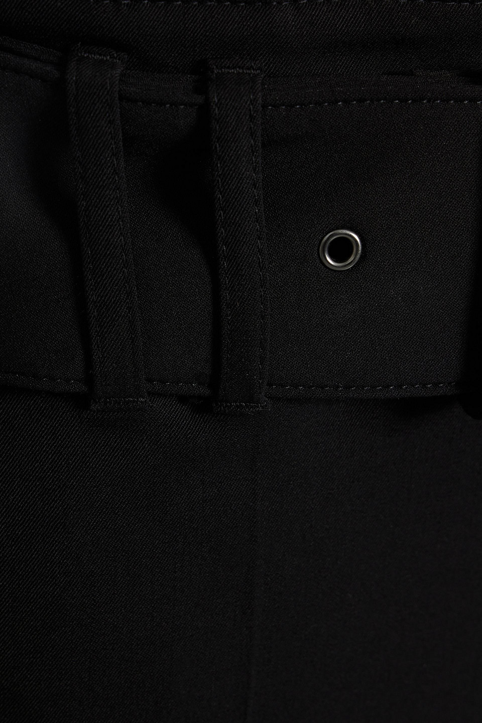 Brunello Cucinelli Belted Wool-blend Twill Straight-leg Pants In Black