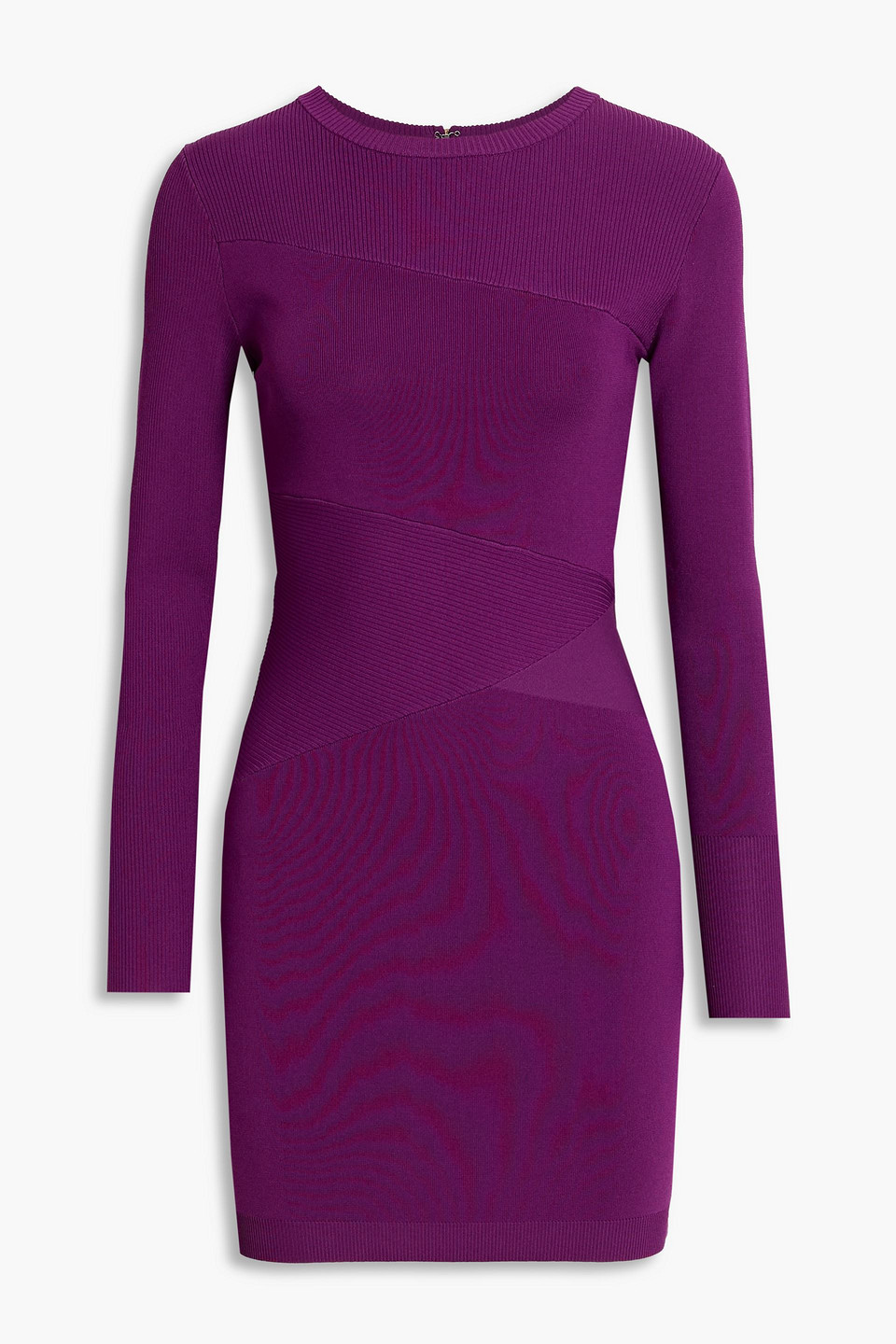 retrofête - sanja ribbed-knit mini dress - purple - s