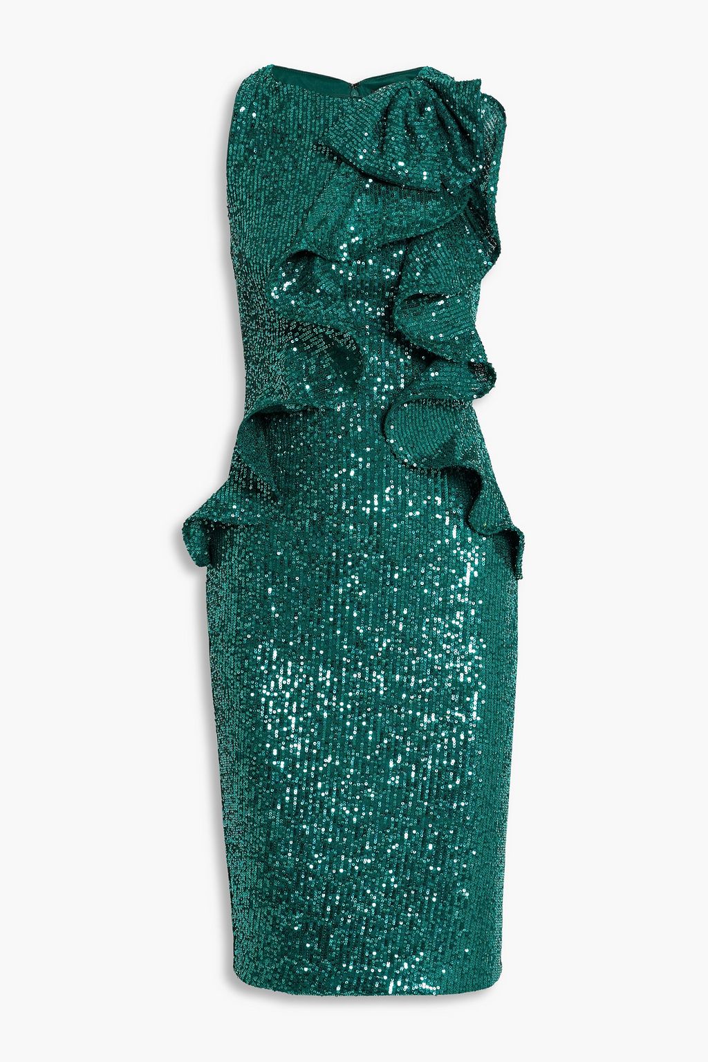 Ruffled sequined tulle dress