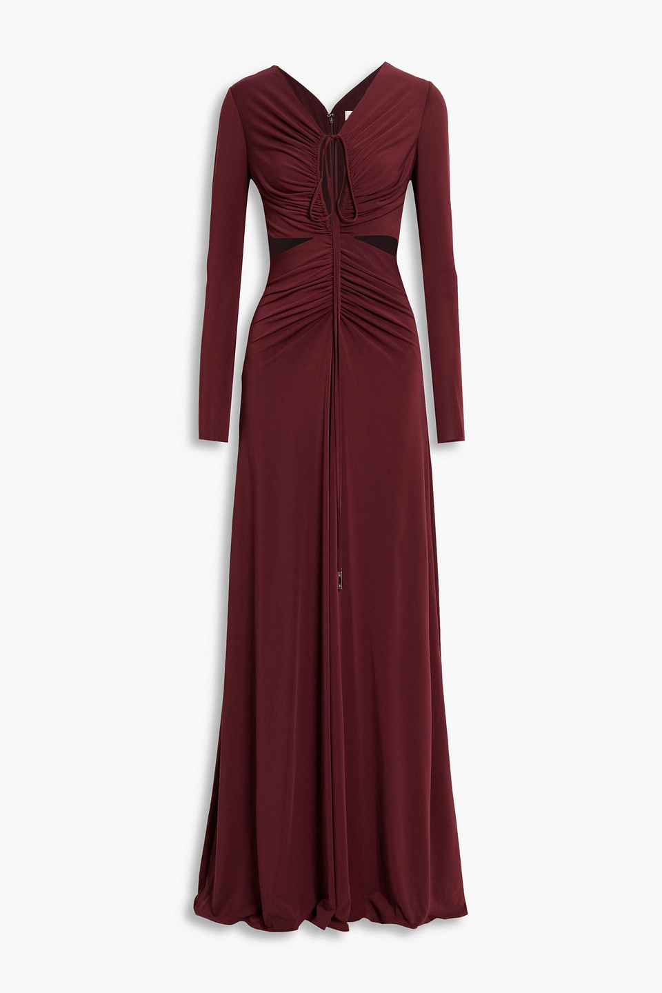 Halston Cutout gathered jersey gown