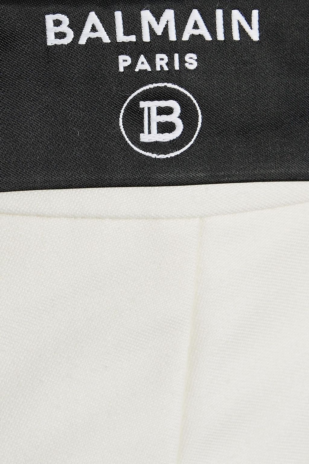 BALMAIN Slim-fit satin-trimmed wool pants