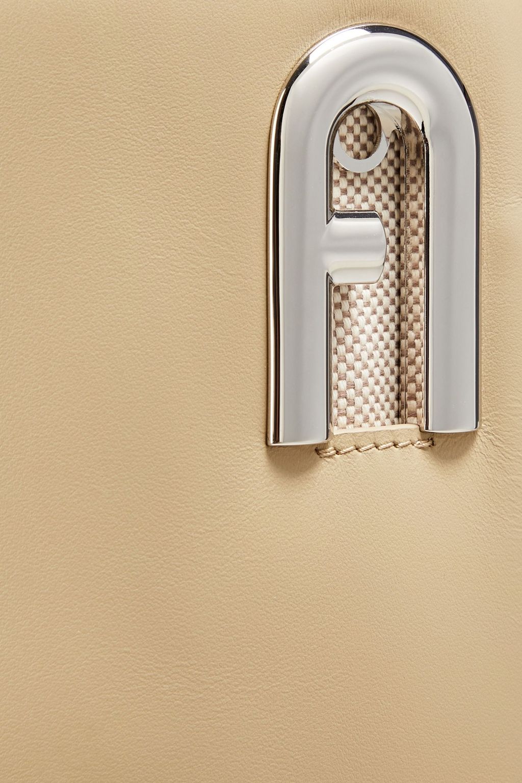 FURLA Lipari canvas-paneled leather bucket bag