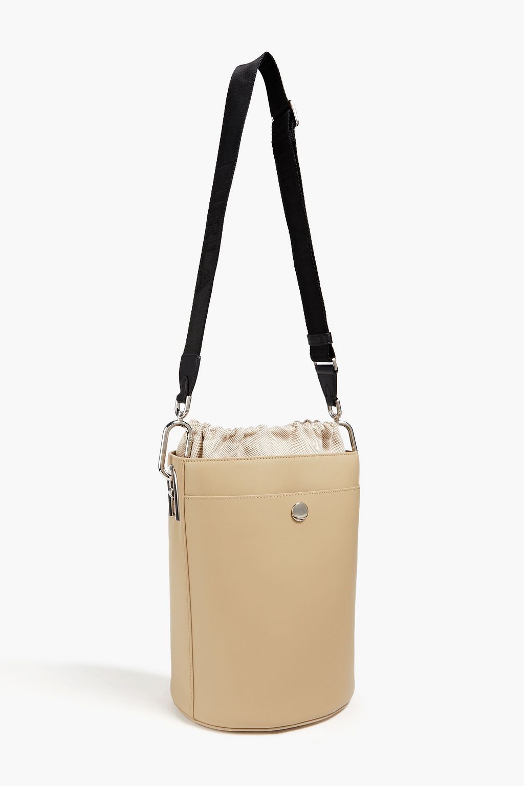 FURLA Lipari canvas-paneled leather bucket bag