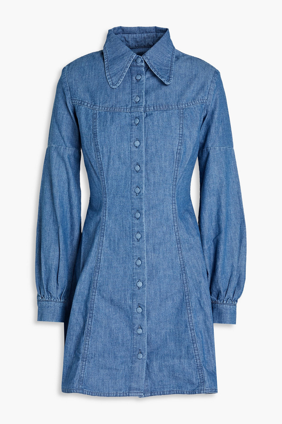 Bella Freud Organic cotton-chambray mini shirt dress