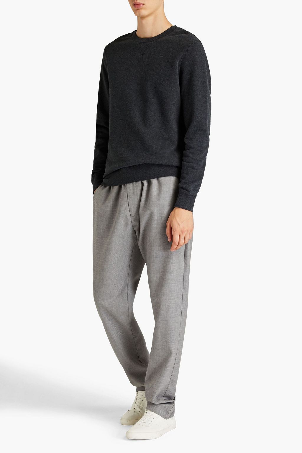 SUNSPEL Mélange French cotton-terry sweatshirt