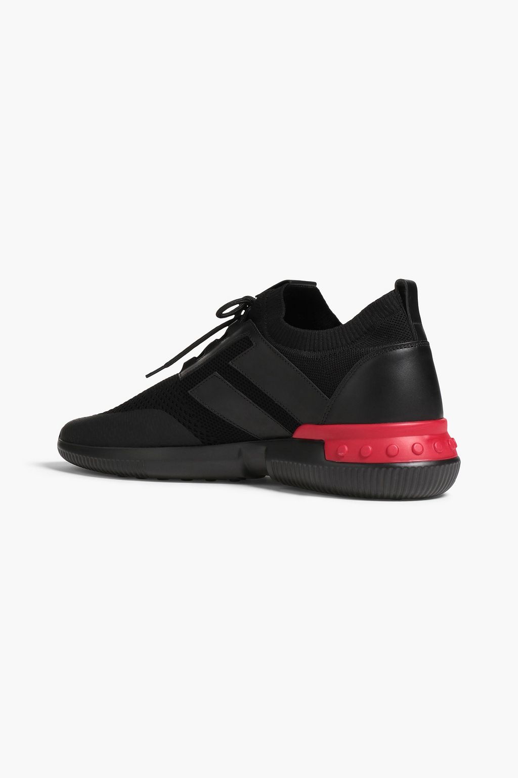 TOD'S Leather-paneled stretch-knit sneakers