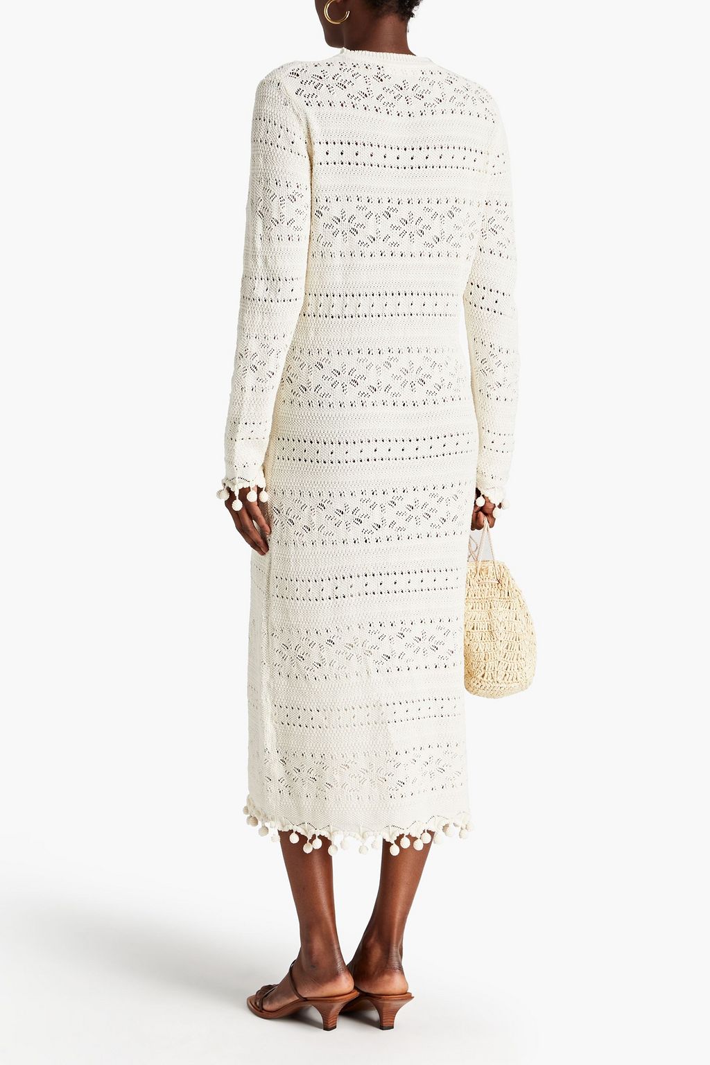 ZIMMERMANN Postcard pointelle-knit cotton midi dress
