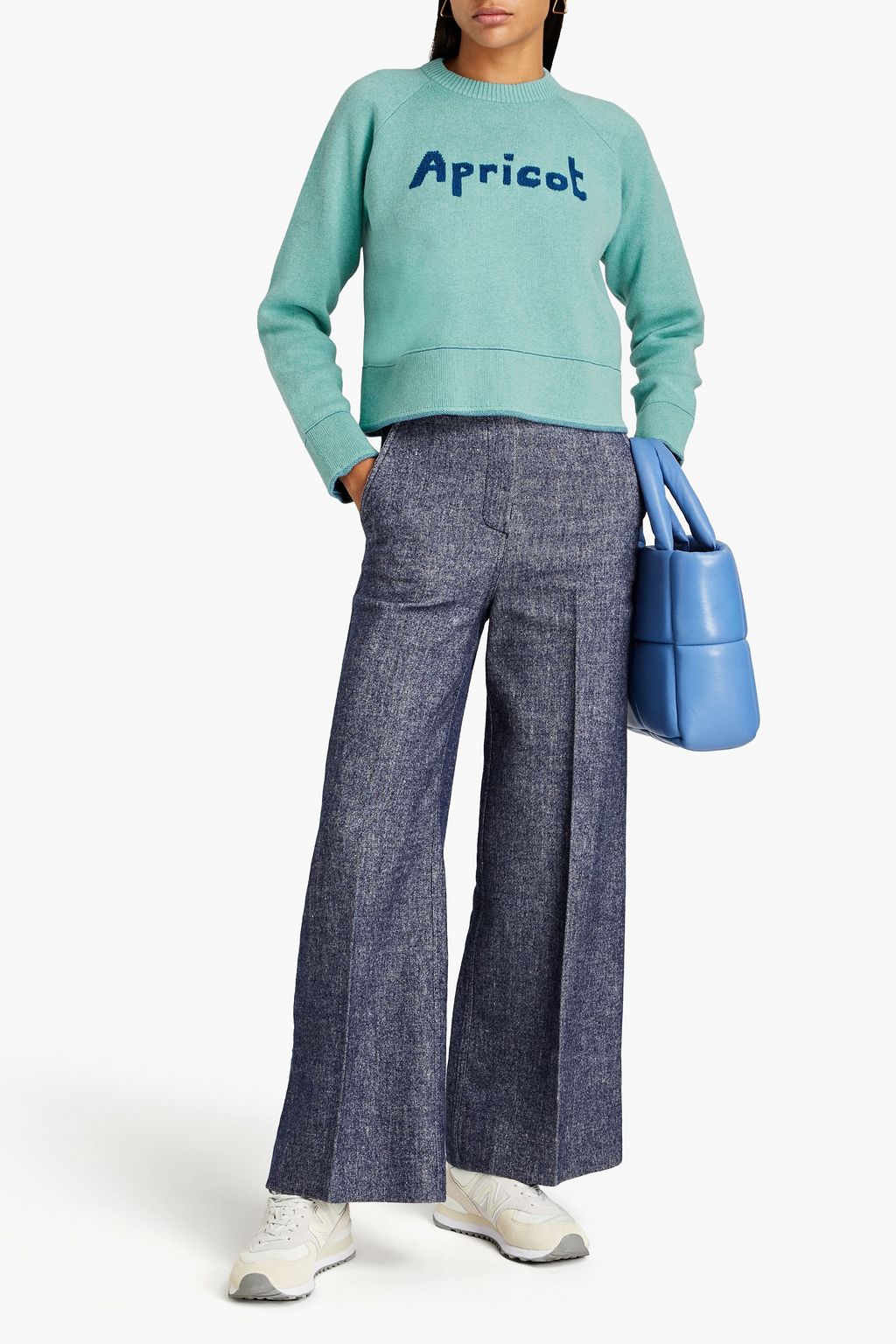 BELLA FREUD Intarsia cotton and cashmere-blend sweater